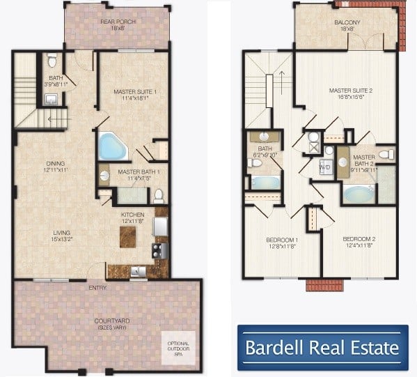 Floor Plan for Monaco 4 at Waterstone Courtyard Villas, Davenport Florida