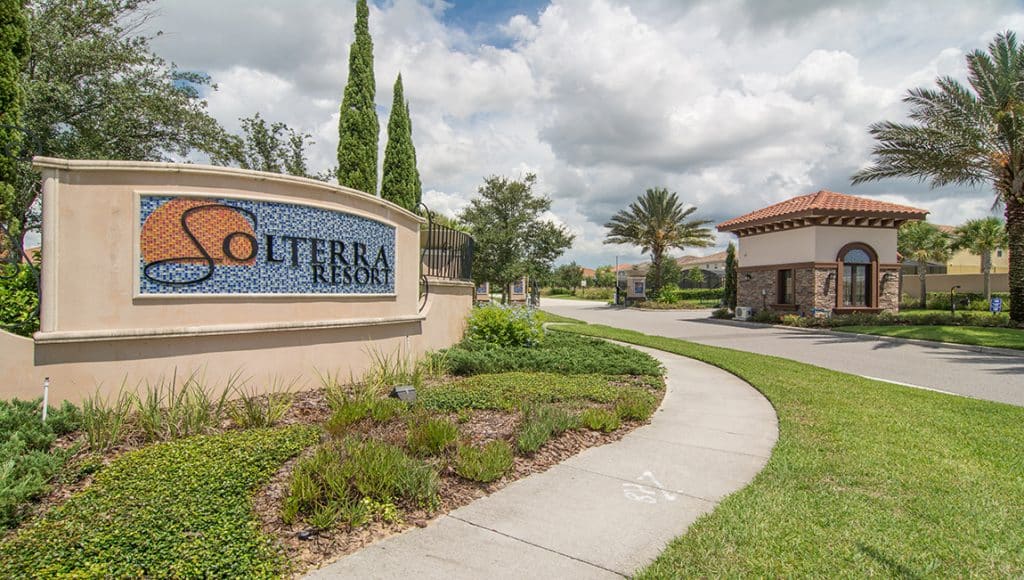 Entrance to Solterra Resort, Orlando Florida