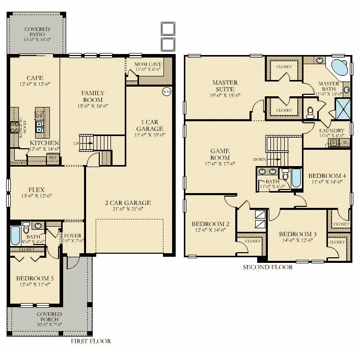 Peabody II Floor Plan at Storey Lake