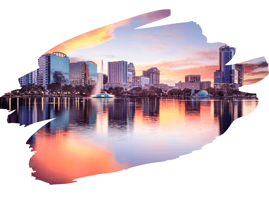 Artistic view of downtown Orlando skyline